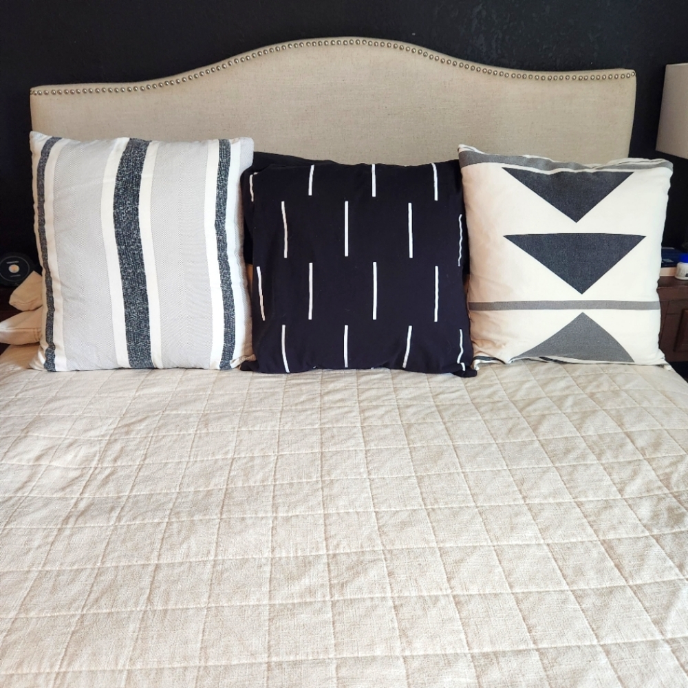 Woven Nook Modern Black White Oversized Throw Pillow Set